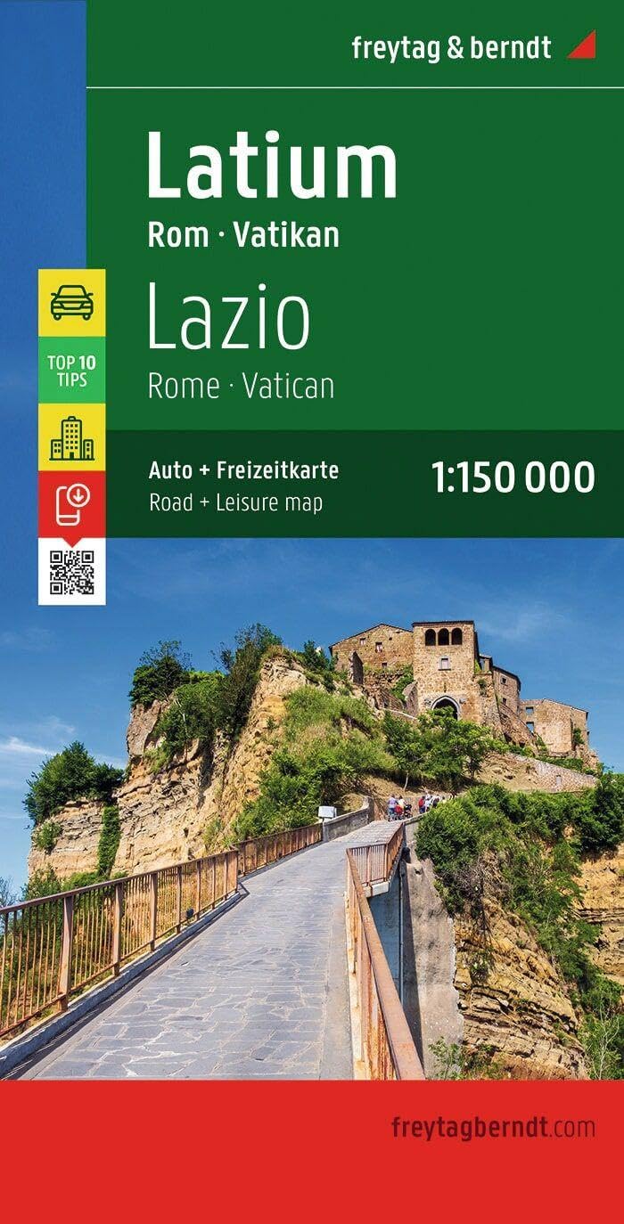 Latium - Rome - Vatikan T10 f&b (+r): Toeristische wegenkaart 1:150 000