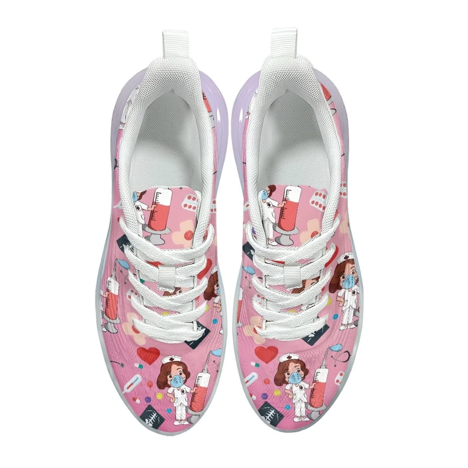 Buty sportowe damskie sportowe sportowe wsuwane trampki damskie buty treningowe oddychające lekkie buty do biegania, pielęgniarka 7, 42 EU