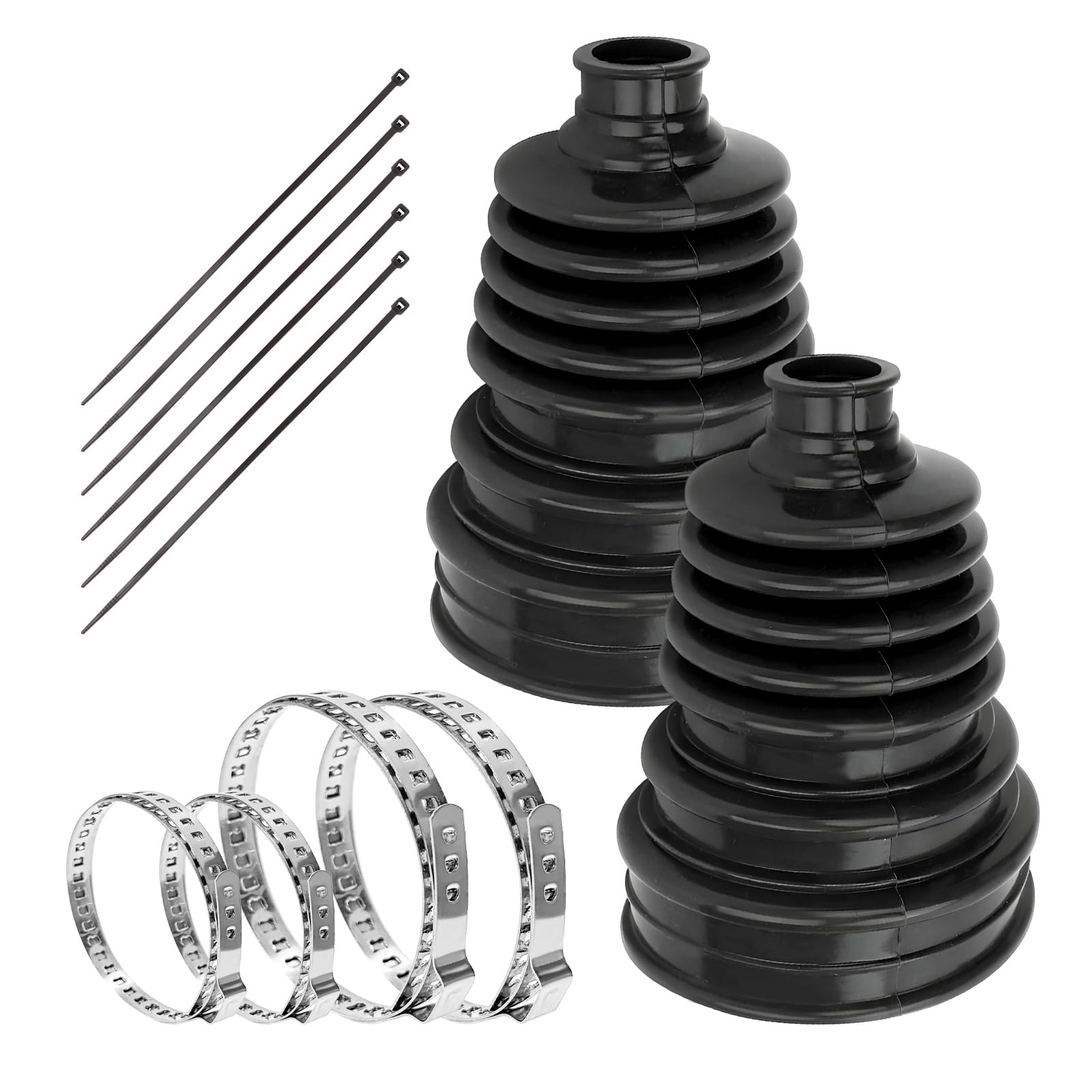 2 PCS CV Joint Boot Kit, Front CV Axle Boot Silicone Cover with Clamps & Cable Ties, Universal Constant Velocity Joint Boots Dust Cover Replacement Fits Shaft Size 19mm-24mm