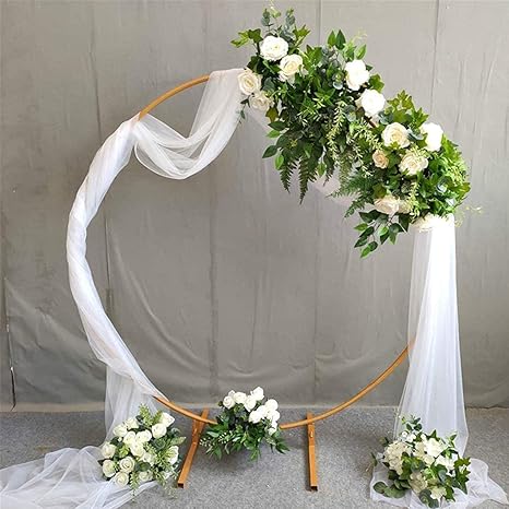 Amazon Co Jp ガーデンアーチ ローズアーチ フラワーアーチ パーゴラ組立簡単 耐候性 バラ アーチさまざまな登山植物用の アイアンアーチブライダル パーティーの装飾 丸い形 ゴールドとホワイトをご用意 Diy 工具 ガーデン