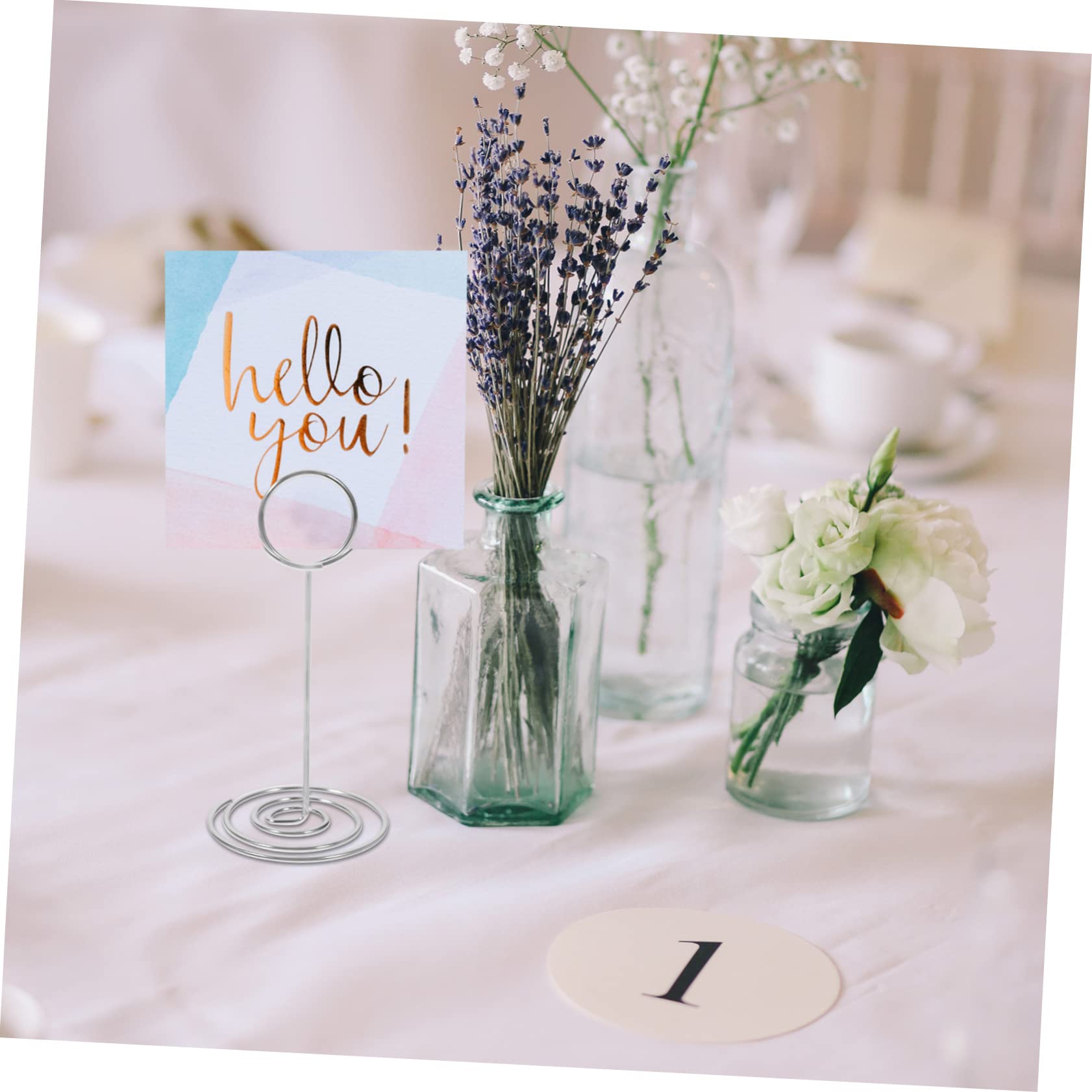 Abaodam Lot De 5 Porte-Cartes Robustes Pinces À Photos Supports en Fil De Fer pour Dîners Bureau Décoration Dintérieur 10 Pièces X 5
