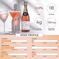 Vista 4 de Thomson & Scott Noughty Vino Espumoso Paquete, 3 Rosé + 3 Chardonnay, Sin Alcohol, Vino No Alcohólico Desalcoholizado, Ligero, Dulzura Media, Baja