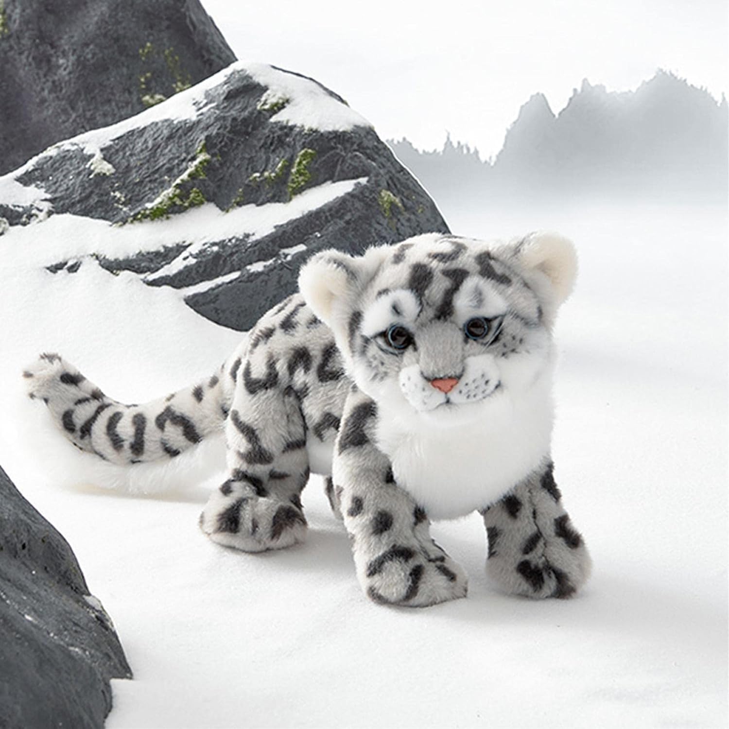 Lifelike Snow Leopard Plush Toy, Cute Snow Leopard Stuffed Animals Toys Doll, Soft Plush Stuffed Animal Plushie, Original Design Toy