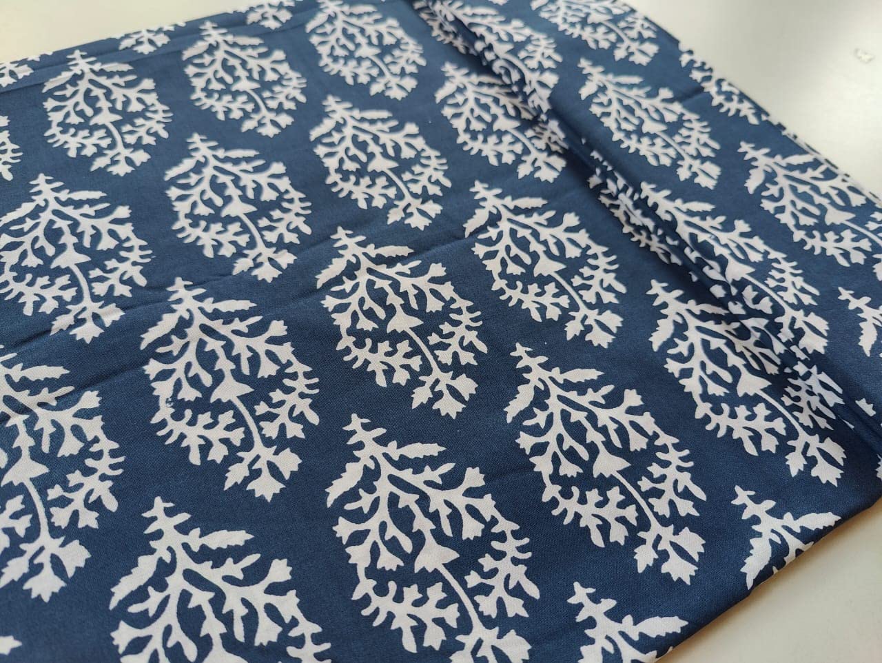Fashionmart Floral Printed Cotton Print Fabric Cloth Block Print Floral Print Fabric Running Jaipuri Hand Block Printed Women Dress Material Kurtis Natural 44" Inches Width 2.5 Meter (Pattern 18) 1