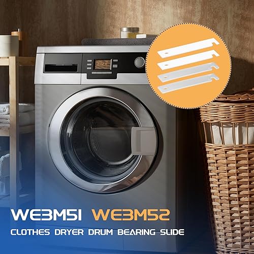 Miniatura 7 de WE3M51 WE3M52 - Kit de reemplazo de tobogán de rodamiento de tambor de teflón y rodamiento de tambor de nailon, deslizador de tambor y deslizamiento