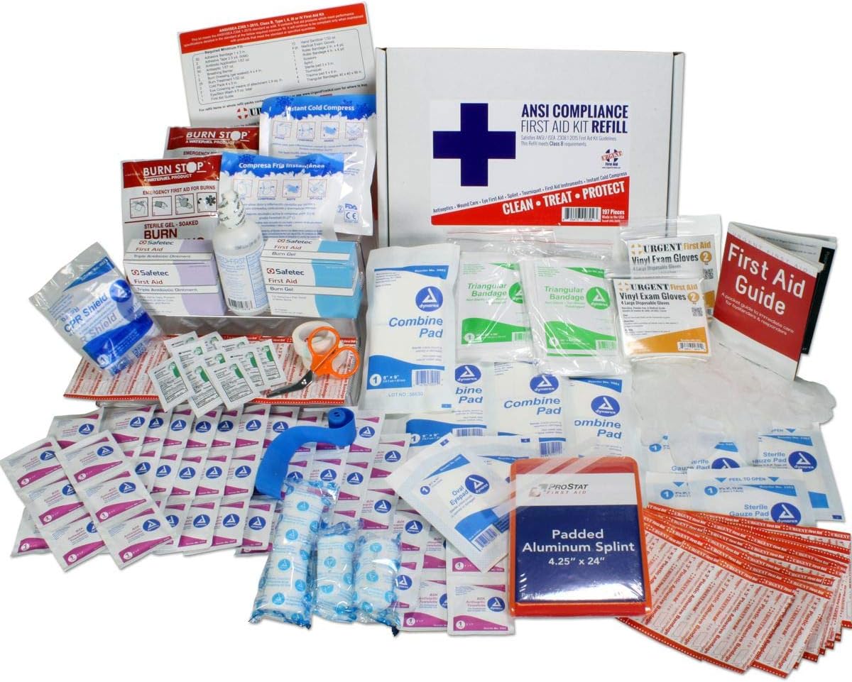 OSHA & ANSI First Aid Kit Refill/Upgrade, 50 Person, 196