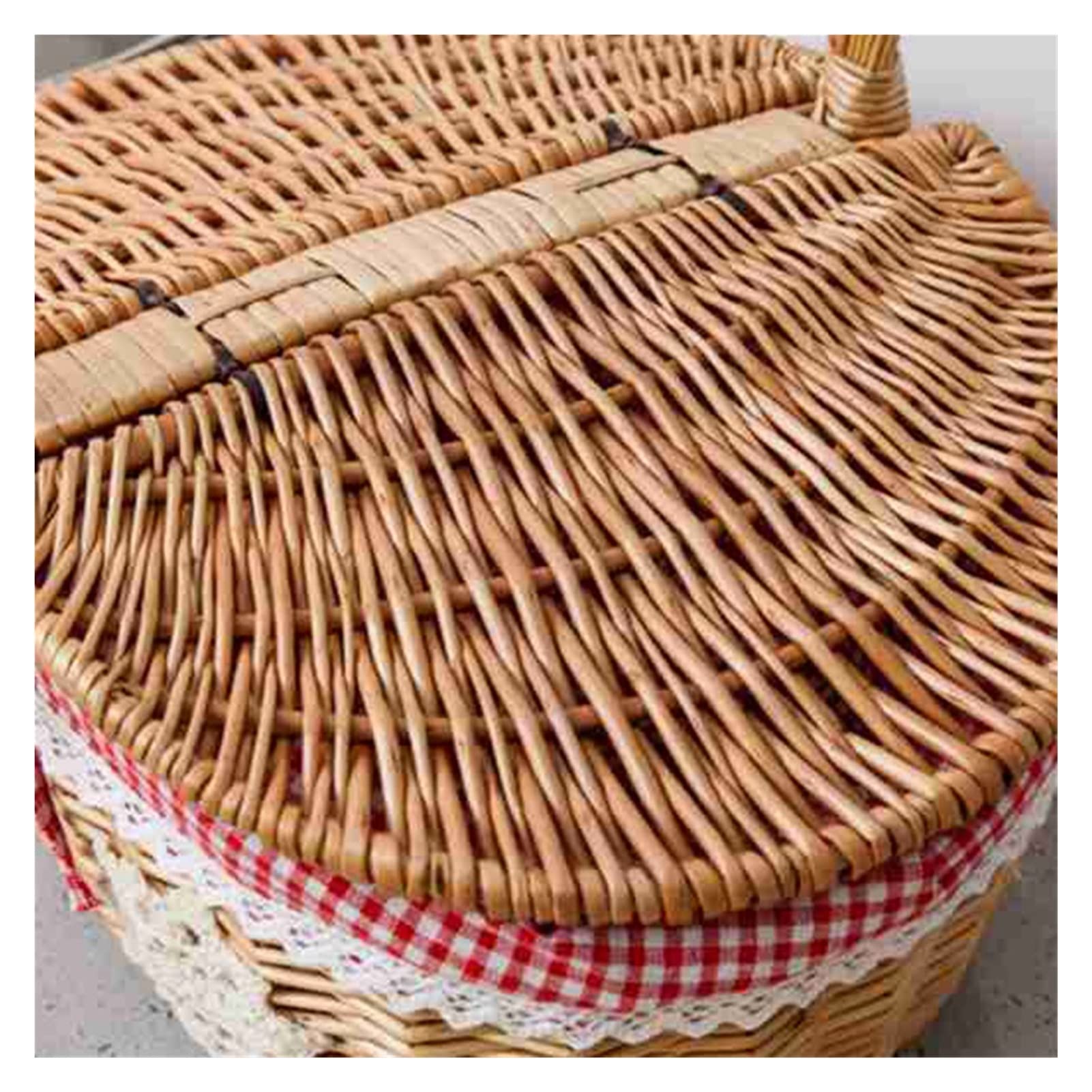 Handmade Camping Picnic Basket Zakupy Organizator Kosz I Rękojeść (Color : Brown)