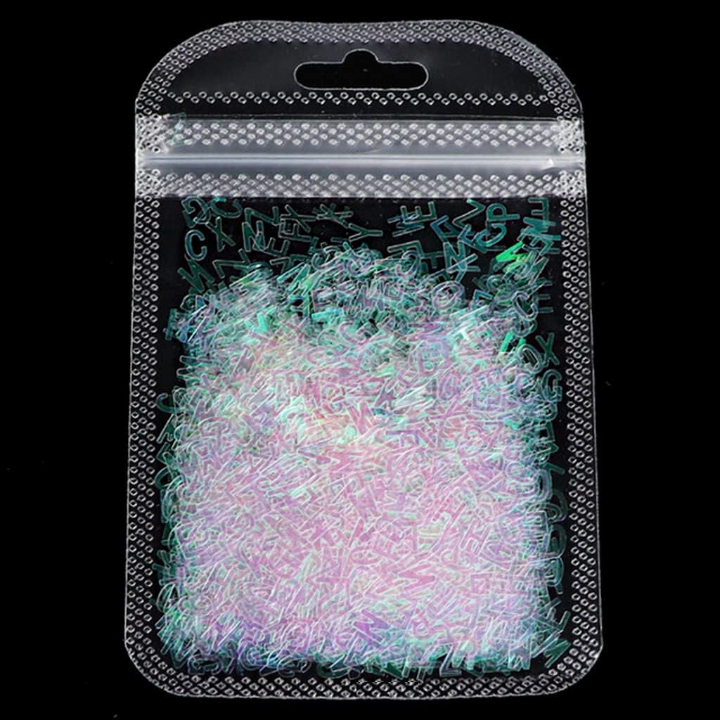 Sparkle English Letters Glitter Sequins, Crystal UV Epoxy Resin Mold Fillings, for 3D Holographics Nail Art