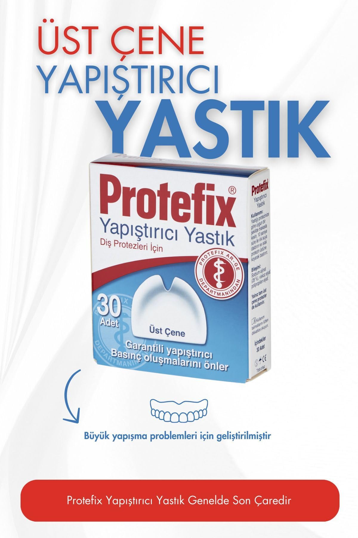 Protefix Diş Protezi için Yapıştırıcı Yastık - Üst Çene 30 Adet