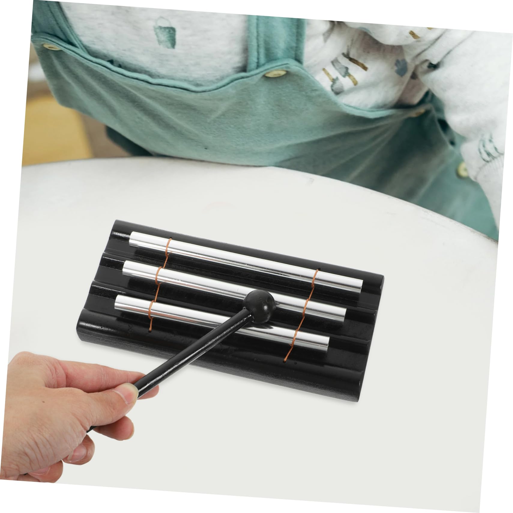 Abaodam Musical Instruments Metal Tube Wind Chimes Percussion Instruments Kit for Adults Percussion Chimes with Mallet Meditation Chime Classroom Meditation Chimes Instrument Wood Black