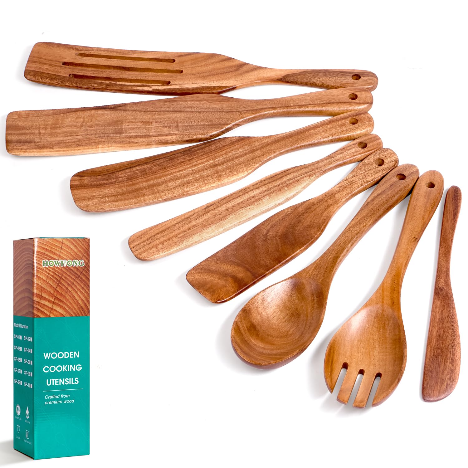 HOWHONG Acacia Wood Spurtle Set