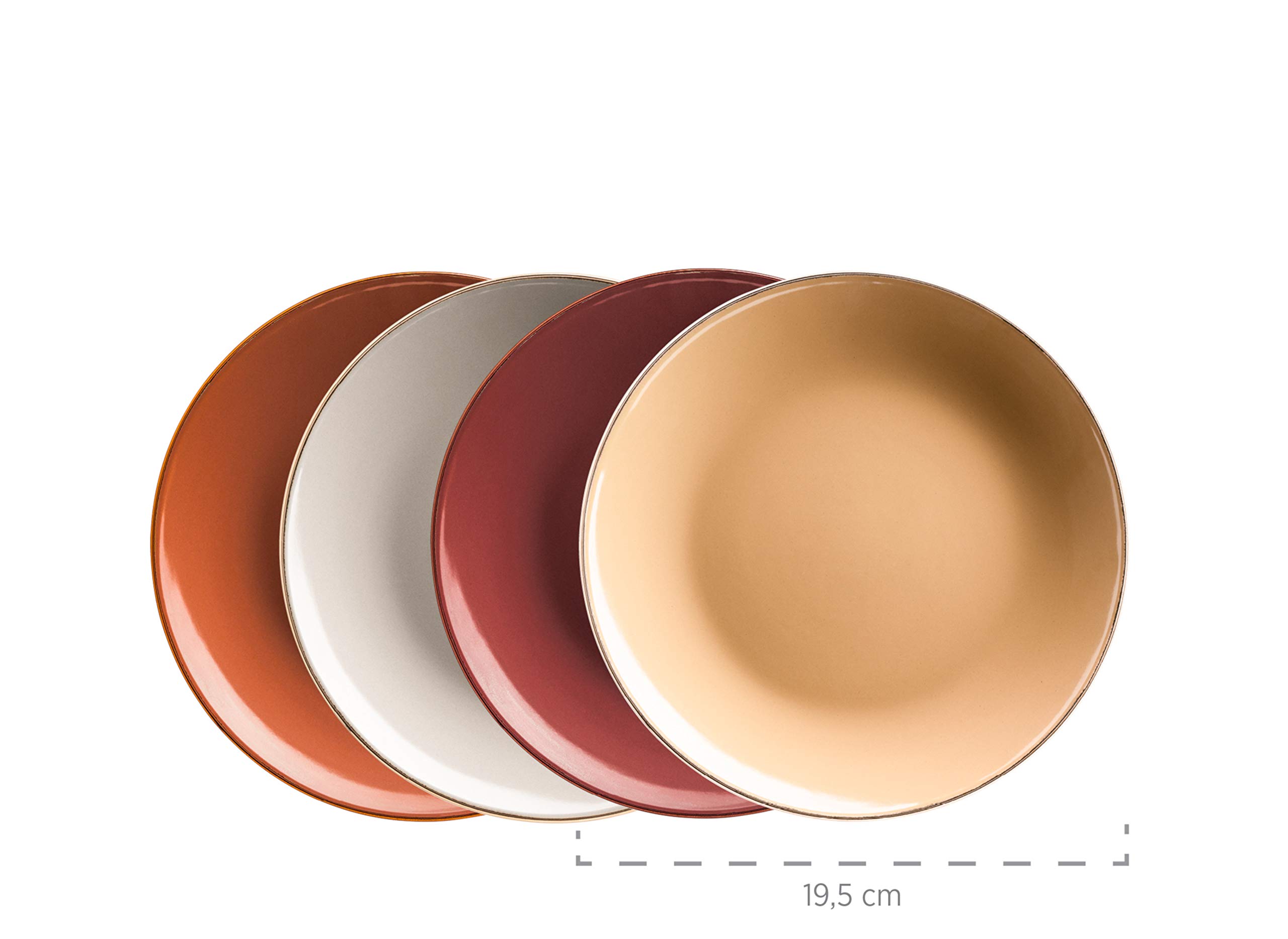 MÄSER Juego combinado, gres, Metallic Rim, rojo, marrón, naranja, beige.