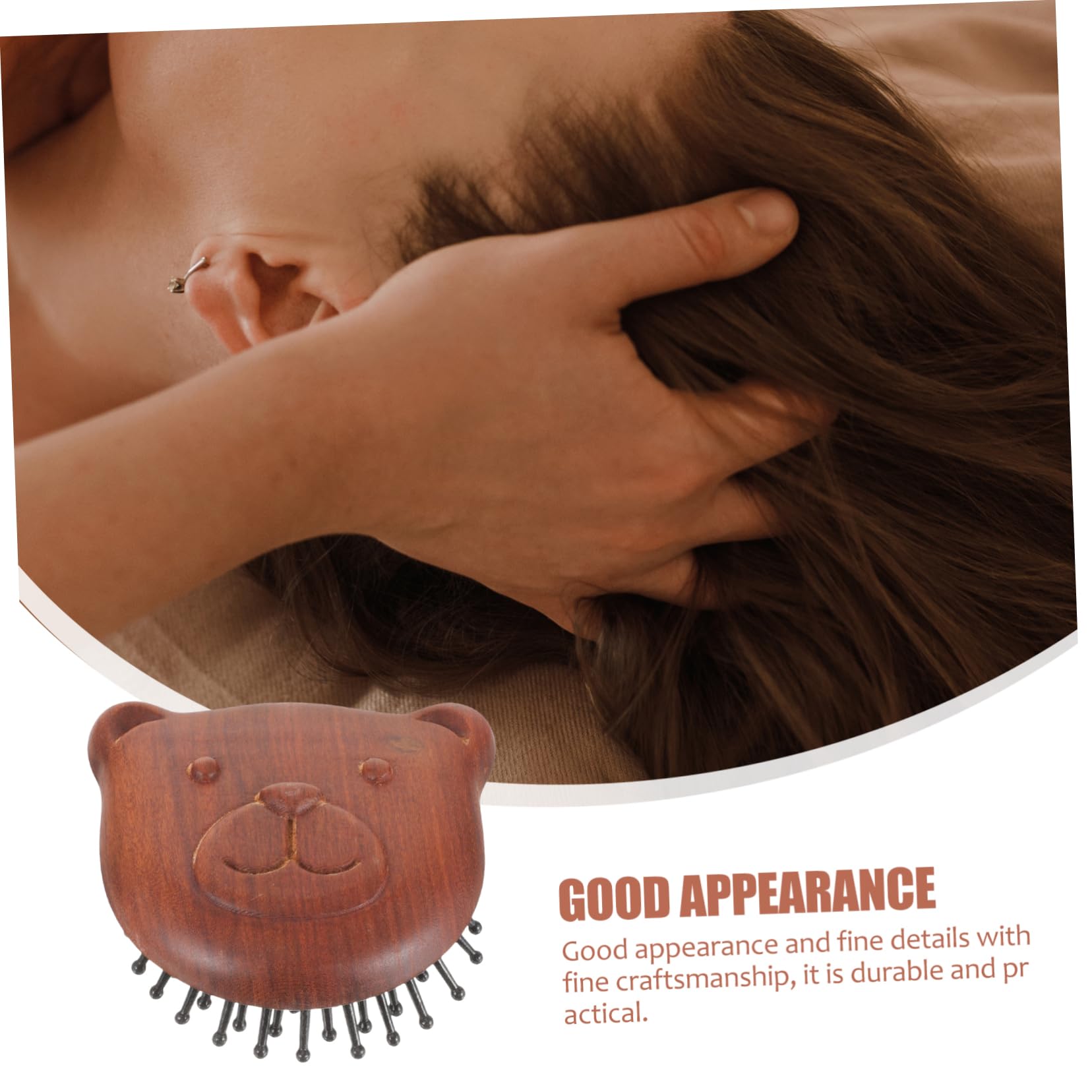 Healvian 4piezas Cepillo De Masaje Cabelludo Diseño De Peine De Madera Para Lavado De Cabello Para Personal y Salones De Estimula El Crecimiento Del Cabello