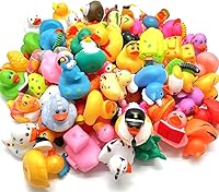 LINICE 30 Pack Mini Rubber Ducks Bulk - Assorted Designs for Toddler Bath Toys, Kids Pool Fun, Party Favors & Birthday Gifts