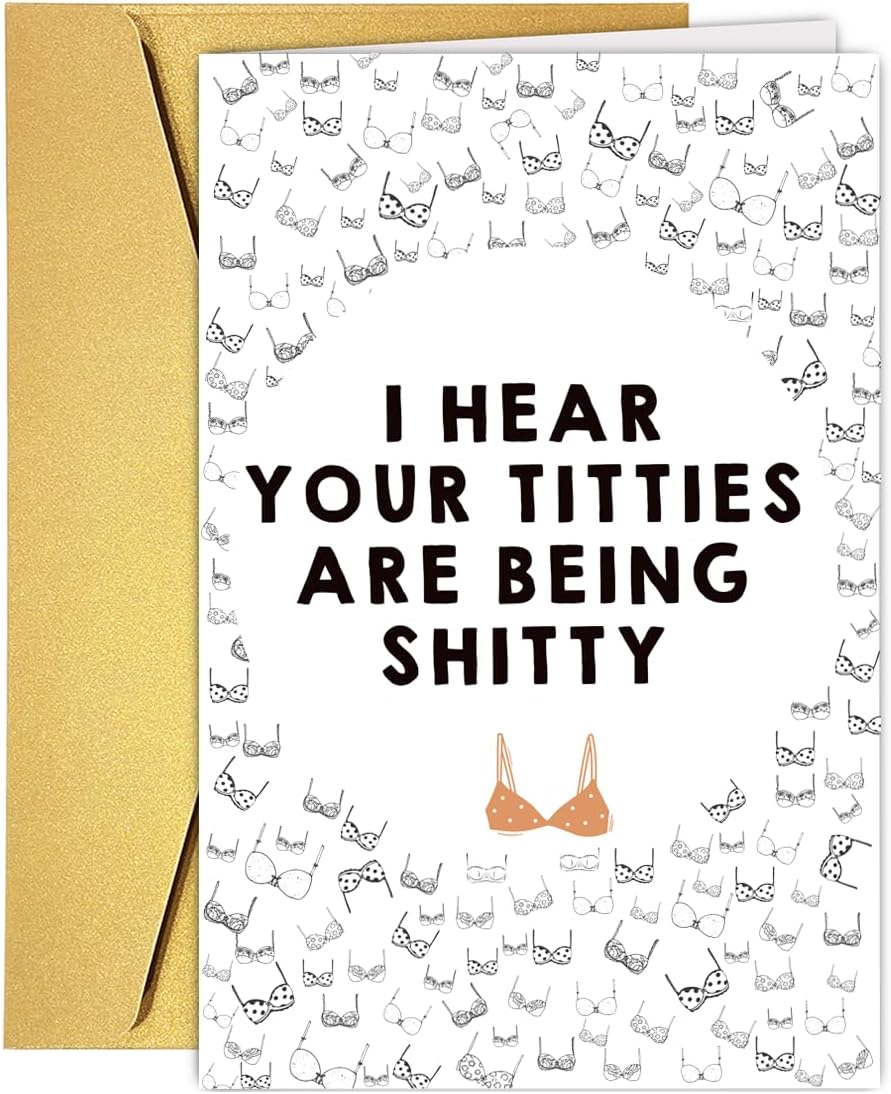 Funny Breast Cancer Card for Her, Breast Cancer Gift, Breast Cancer Encouragement Card, Breast Cancer Sympathy Card Gift, Breast Cancer Get Well Card Fell Better Gift for Women