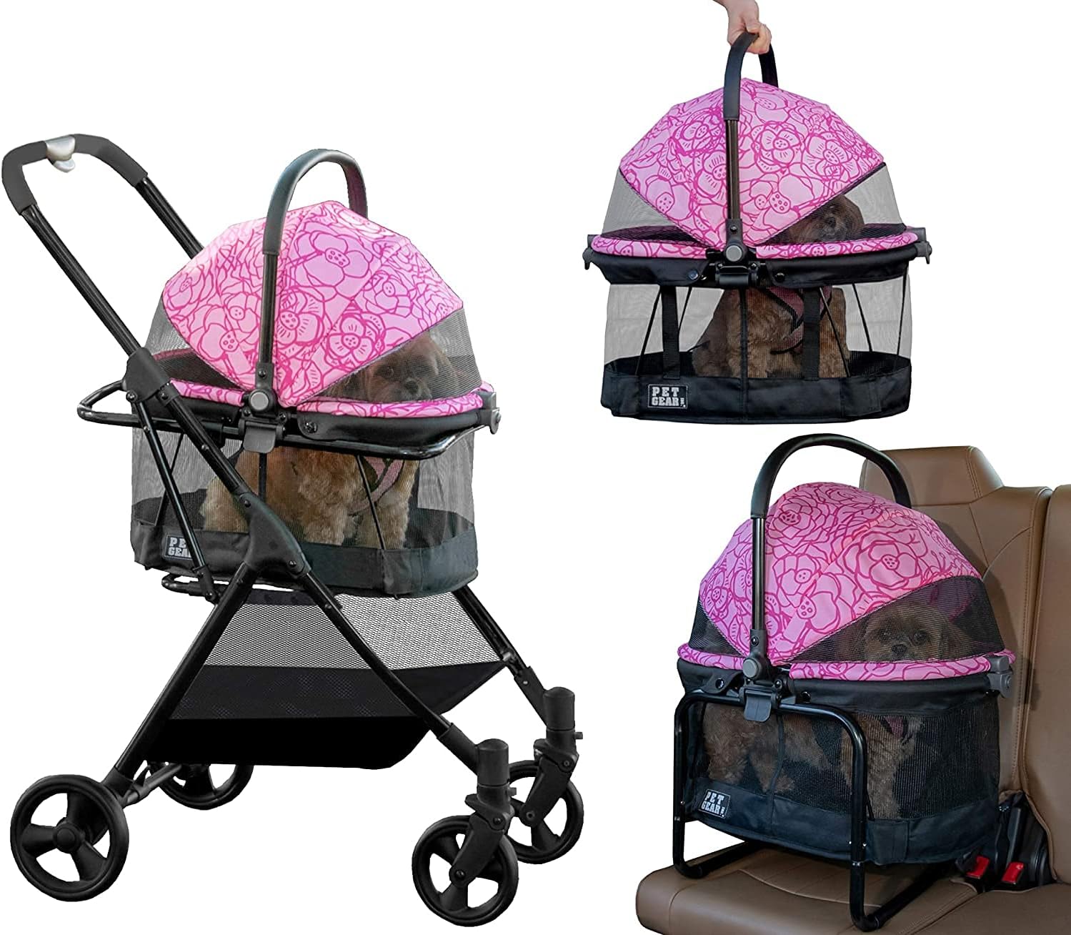 Pet Gear View 360 3-in-1 Travel System Converts Into Carry Bag and Booster Seat with Easy Click N Go Technology for Small Dogs and Cats 4 Colours Pet Gear View 360 3-in-1 Travel System Converts Into Carry Bag and Booster Seat with Easy Click N Go Technology for Small Dogs and Cats 4 Colours