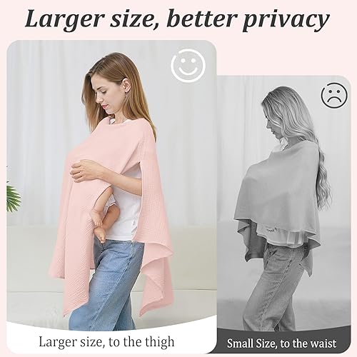 Miniatura 2 de Cubierta de muselina para lactancia materna, suave y transpirable, de algodón, para mujeres, cubierta de lactancia materna de privacidad completa,