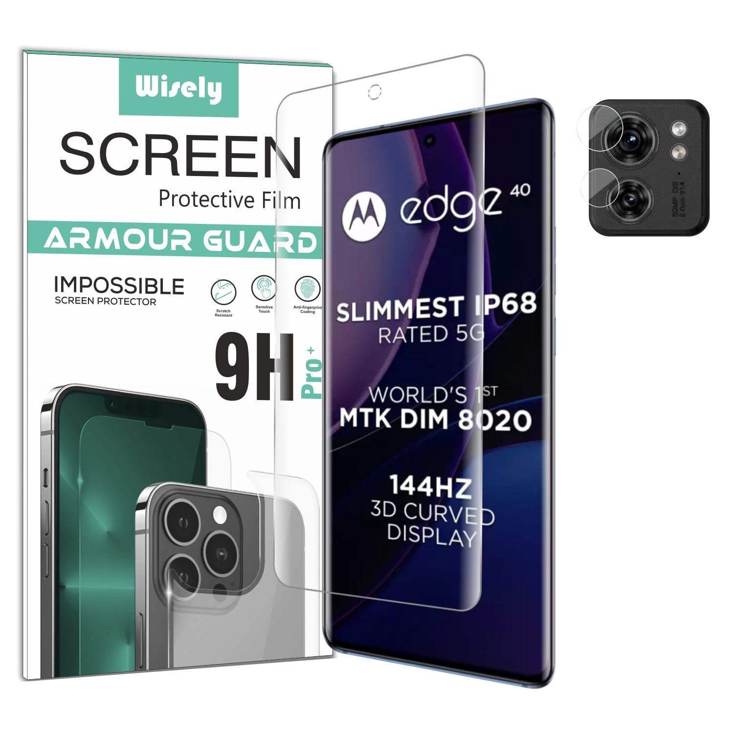 Wisely 2in1 Impossible Unbreakable Camera Lens Nano Glass + Front Guard Screen Protector for Motorola Moto Edge 40 Anti Scratch Flexible Screen Guard HD Clear (B0CD5XB7MX) Amazon Price History, Amazon Price Tracker