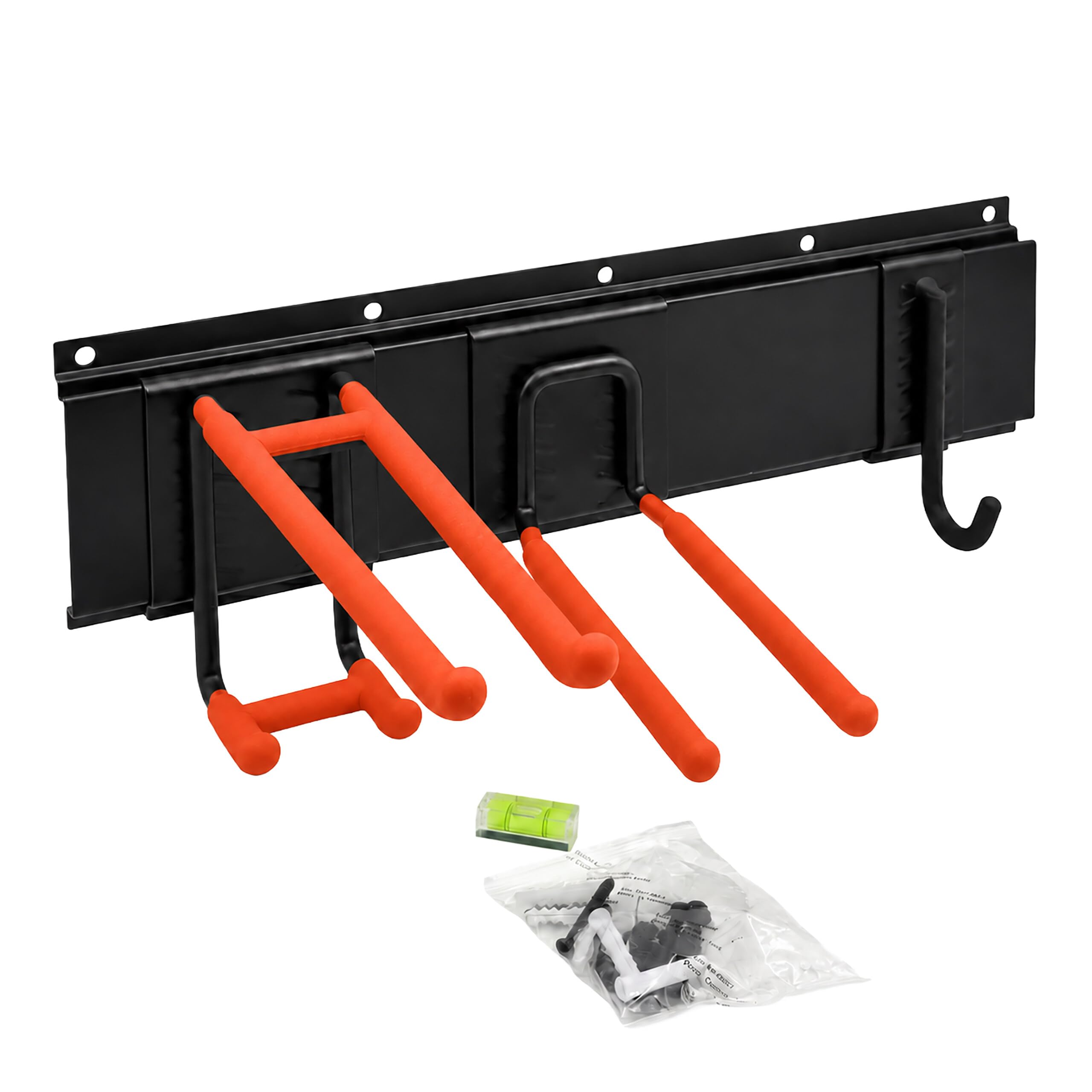 Relaxdays organizador de garaje montado en pared, negro/naranja