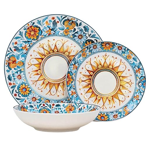 NAMAI - Servizio Piatti 6 Persone, 18 Pezzi, Porcellana Resistente, Adatti in Lavastoviglie e Microonde, Set Piatti 18 Pezzi, Idea Regalo