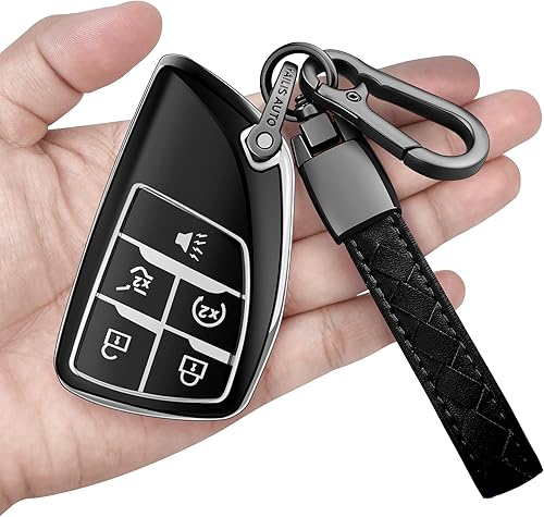 Sindeda Funda para llavero Chevrolet con llavero de protección completa suave compatible con GMC Yukon Tahoe Suburban 1500 Chevy 2021-2024 (5