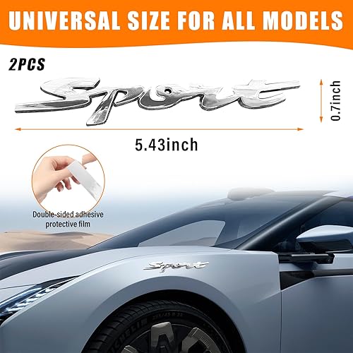 Miniatura 8 de Ziciner 2 calcomanías deportivas de metal para automóvil, logotipo deportivo 3D elevado en la parte delantera del capó delantero, emblema de