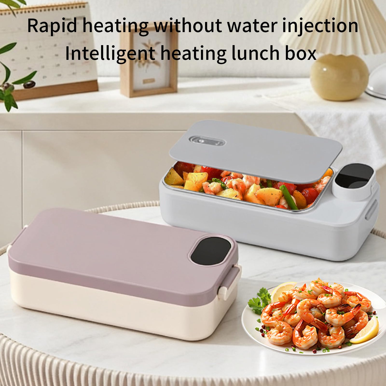 Contenitore per alimenti isolato con sistemi di riscaldamento elettrico, struttura in acciaio inox per una facile pulizia e durata, contenitore per il pranzo per studenti