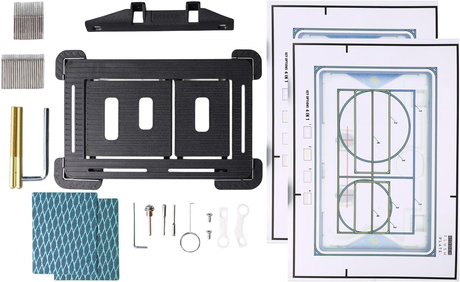 Invisible Tile Pressure Plate with Magnetic Attachment for Geberit for Flush Systems, 22.2 x 14 cm, Black, Seamless Integration into the Bathroom, Tool-free Assembly, Complete Installation