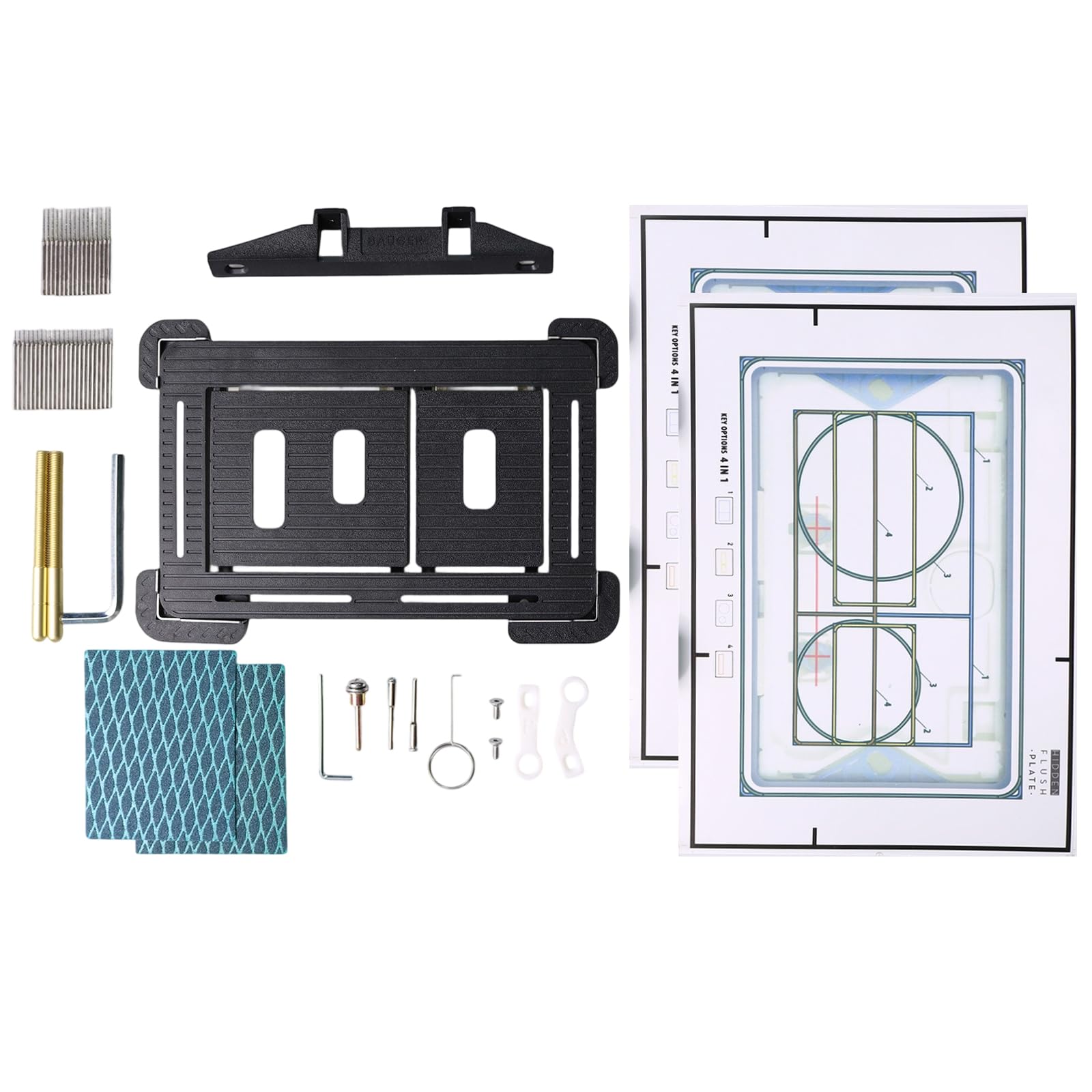 Placa de empuje invisible con fijación magnética para sistemas de descarga Geberit, montaje sencillo sin herramientas, diseño moderno para baño, color negro, 22,2 x 14 cm