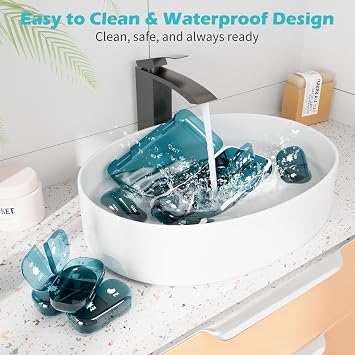 Pill Organizer 2 Times a Day, Large Weekly Pill Box 7 Day, Daily AM PM with Removable Containers, Dark Blue