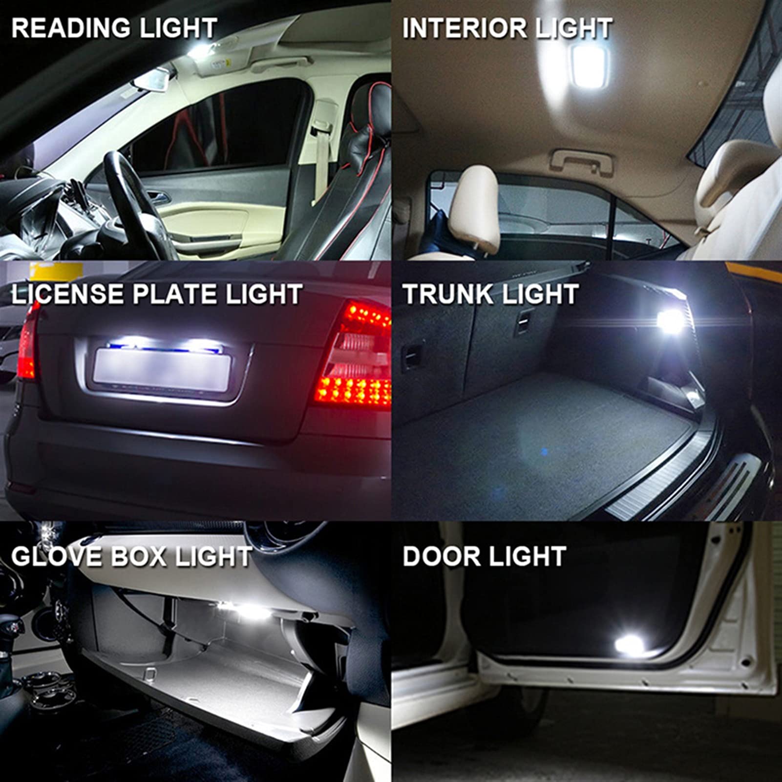 Żarówka ledowa 10X CANBUS T10 LED W5W Polaryzacja Bezpłatne Plastikowe Protect 5SMD 3030 Samochód Wewnętrzny Lekki Czytanie Drzwi Płytka Limiecka Lampa Kedge 12 V (Color : Yellow)