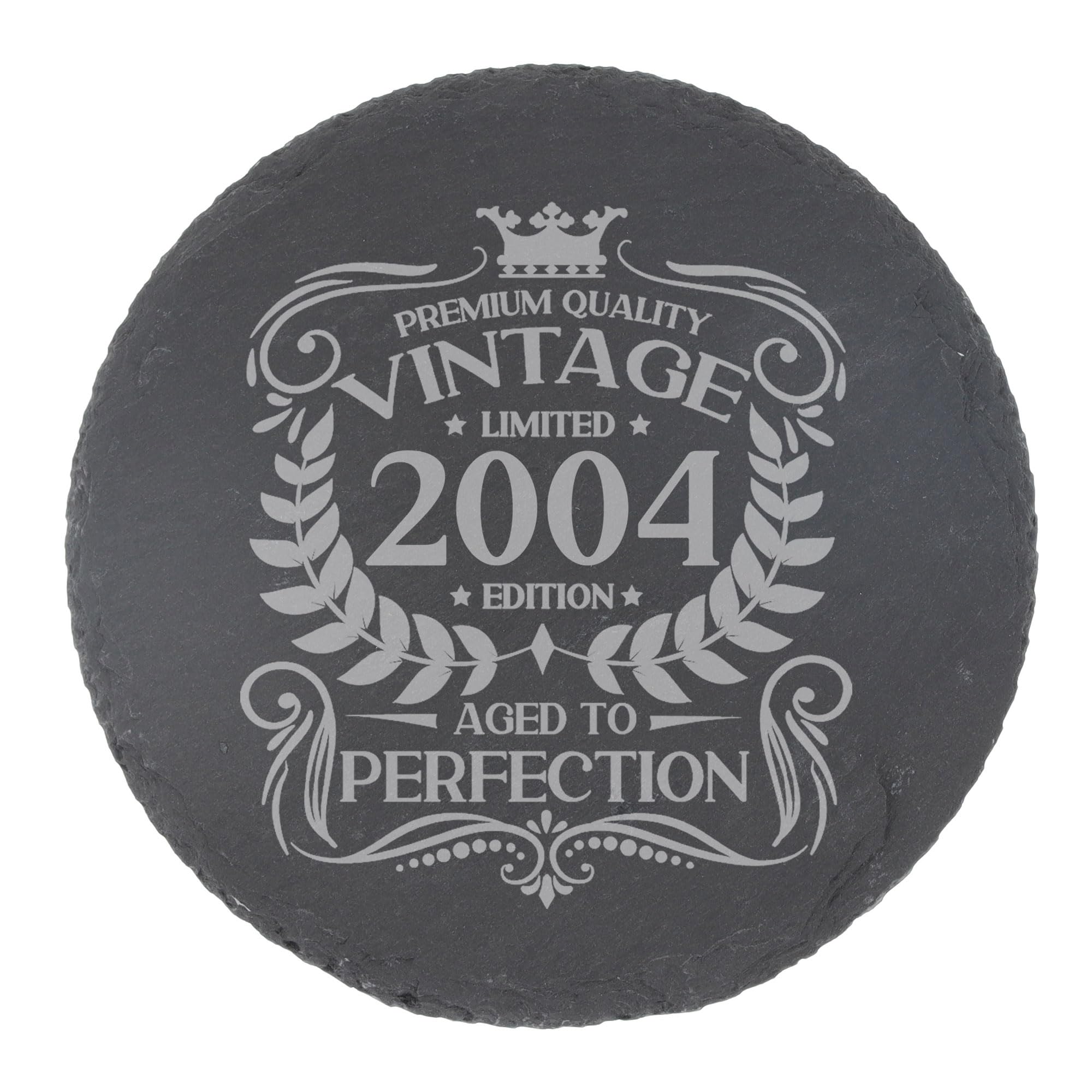 80th Birthday Gift for Men Vintage 1946 Aged to Perfection Engraved Slate Coaster Present for 80 Year Old Etched Natural Slate Placemat (Round Slate) — view 177