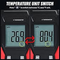 Vista 5 de Termómetro digital tipo K con dos sondas de termopar, -328°F ~ 2501°F Termómetro de termopar de un solo canal, medidor de temperatura HVAC