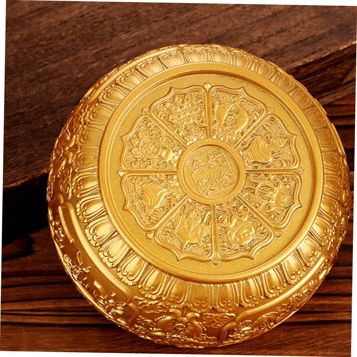 PRETYZOOM Cuenco Símbolo de Riqueza y Prosperidad para Oficina y Hogar de Latón Dorado Decorativo Diseño Artístico y Durabilidad Garantizada