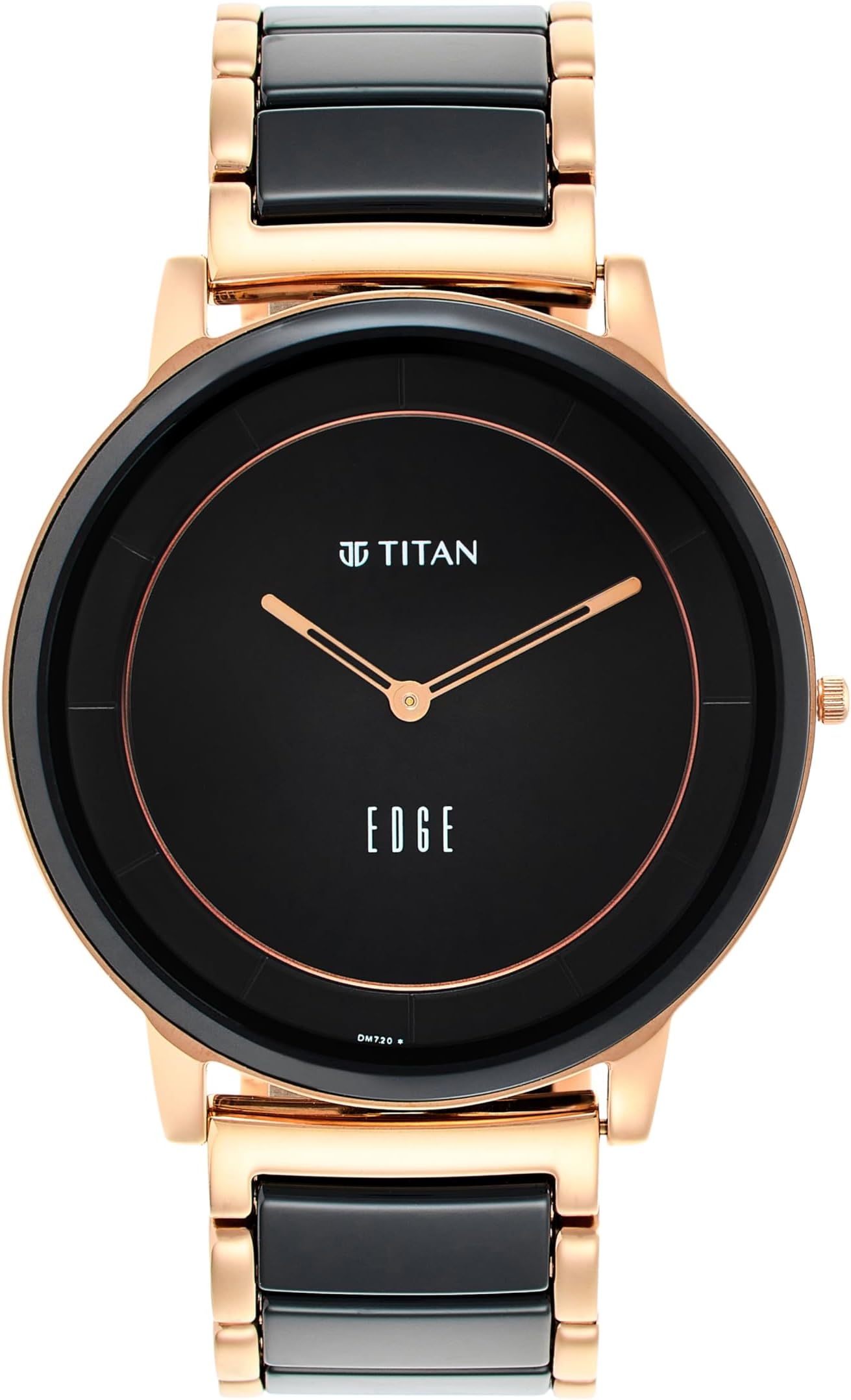 Titan Edge Fusion Quartz Analog Black Dial Black Steel & Ceramic Strap Watch for Men-NS1878KD03/NT1878KD03