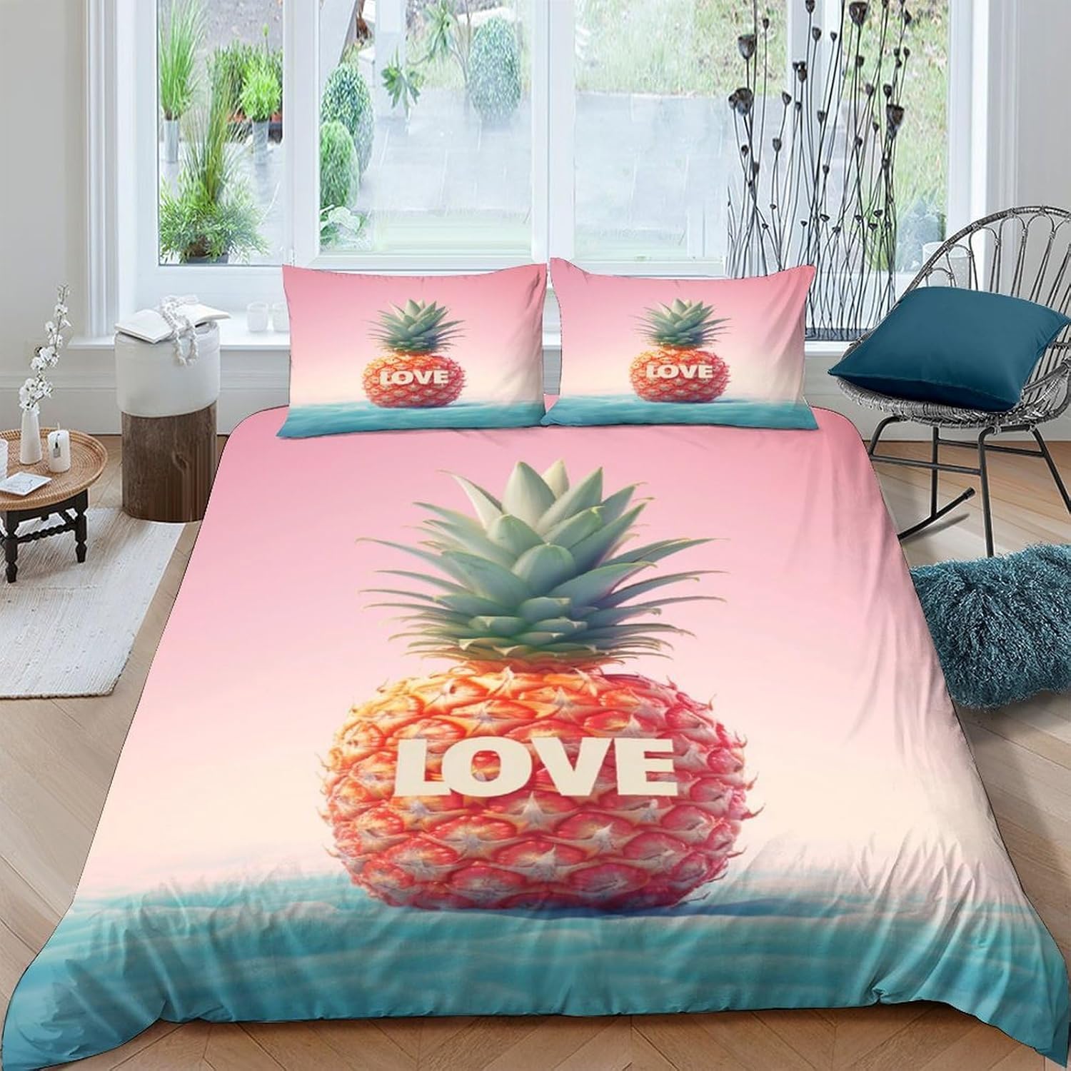 Parure de lit ananas 260x230 pour un sommeil frais et sans effort