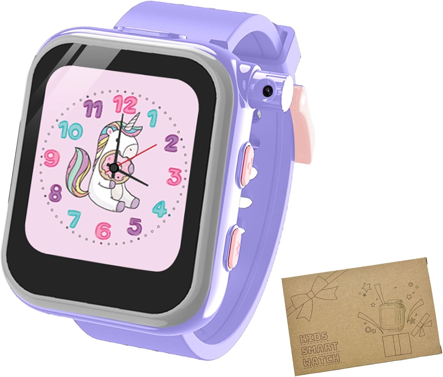 MTK キッズ 腕時計 スマートウォッチ 日本企画 正規品 子ども 女の子 男の子 日本語 おもちゃ カメラ ゲーム 自撮り 学習 知育 音楽 アラーム プレゼント ギフト クリスマス 誕生日 お祝い KSW01 (パープル)