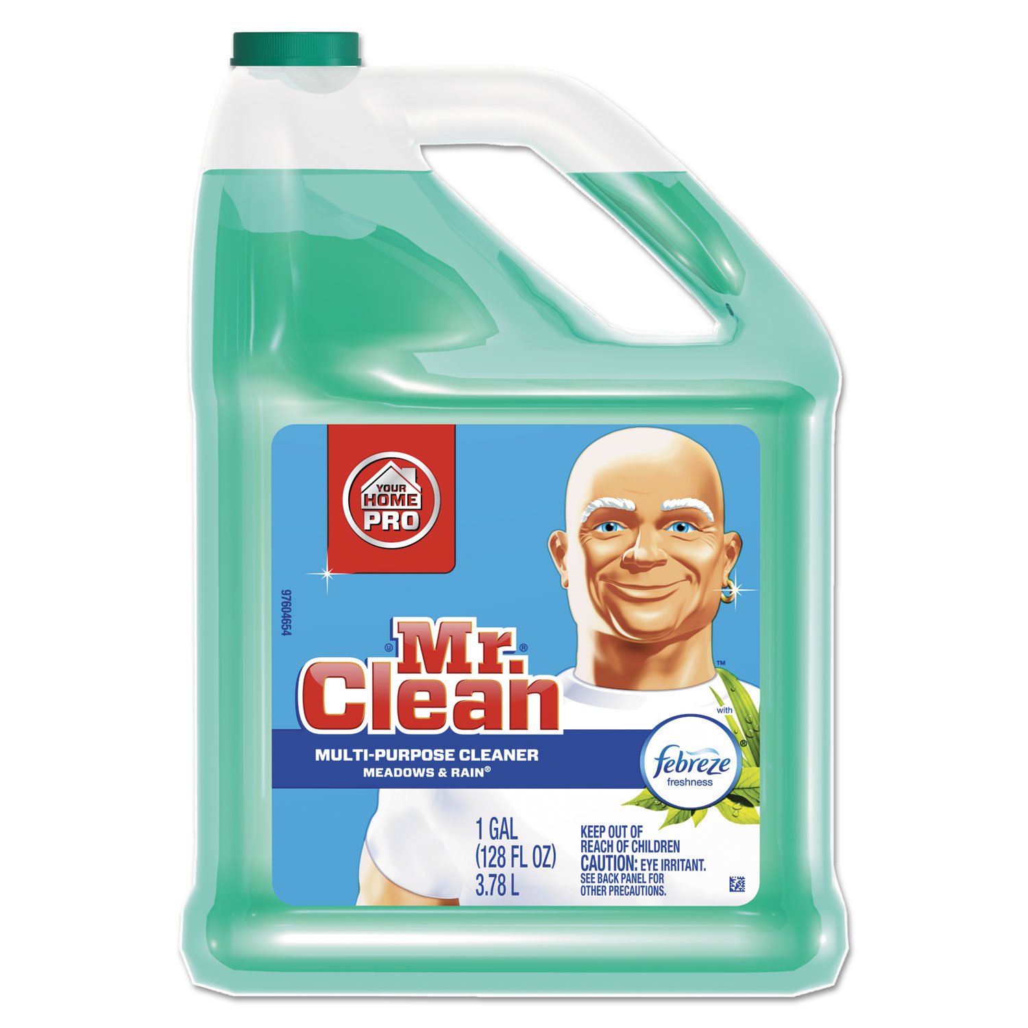 Mr. Clean 23124 Multipurpose Cleaning Solution with Febreze 128 Oz Bottle Meadows & Rain Scent
