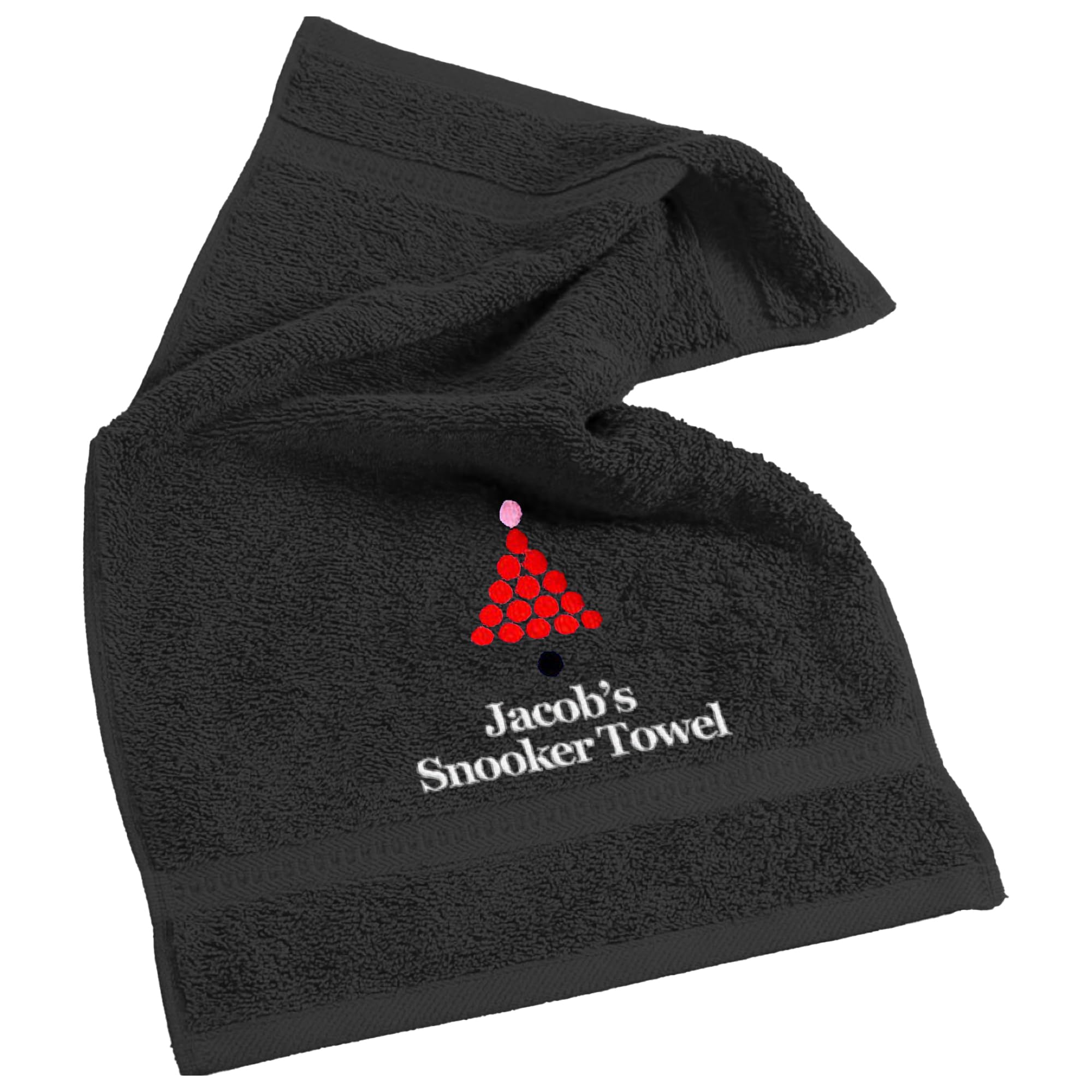 aztex Personalised Snooker Towel, 100% Cotton, Black