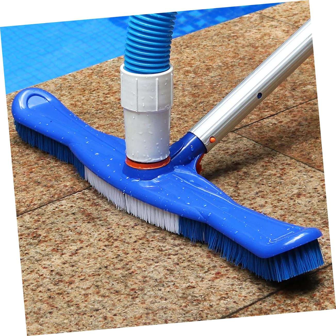 Abaodam 1pc 20 Pool Brush Swimming Pool Equipment Pool Broom Scrubbing Clean Pools Debris Wall Heavy Duty Brush Blue
