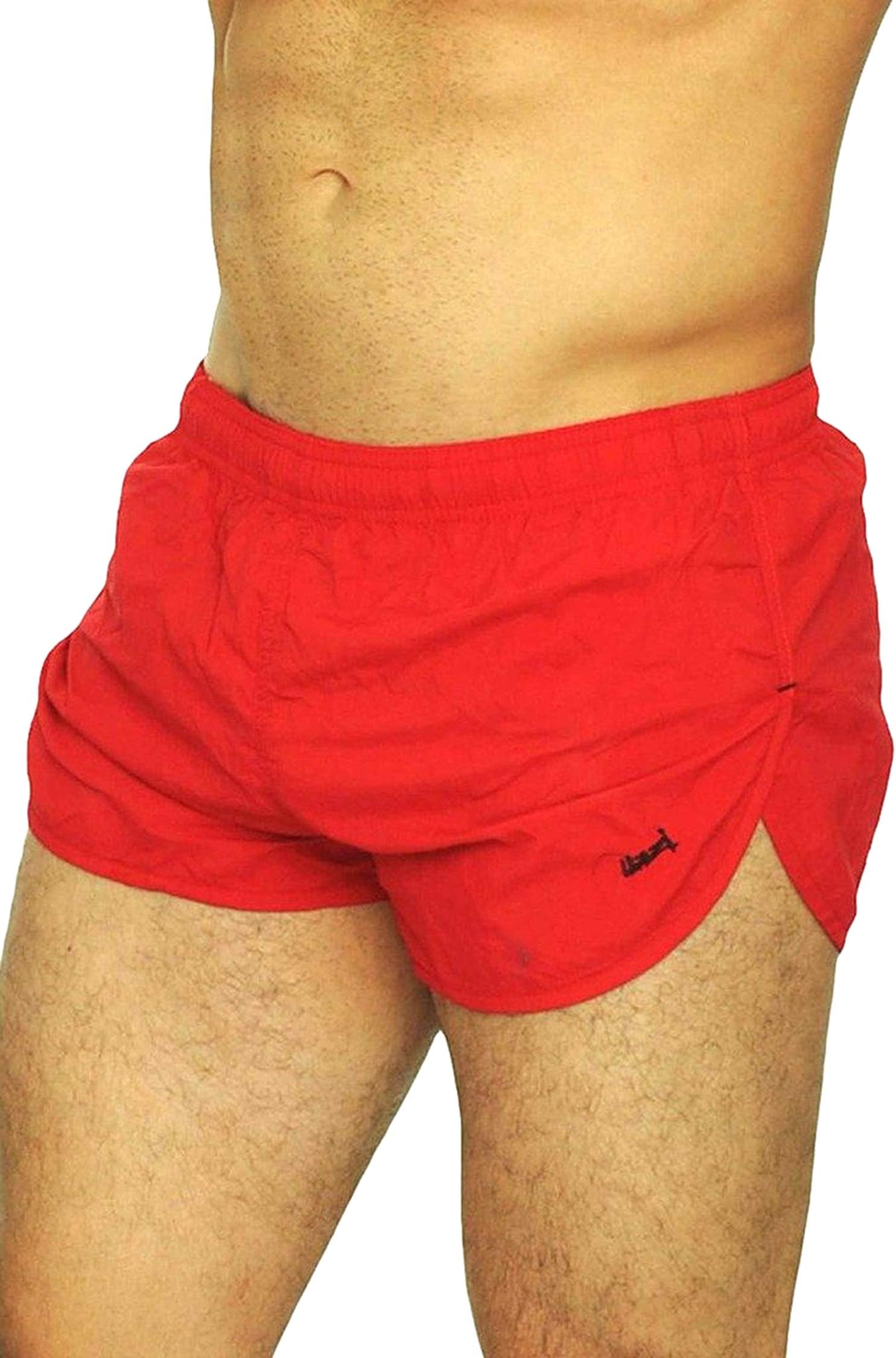 UZZIMen's Side Split Running Shorts American Flag Swimwear