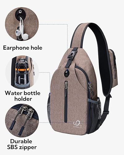 Miniatura 4 de WATERFLY - Mochila cruzada tipo bandolera para viajar y hacer senderismo, bolsa de pecho