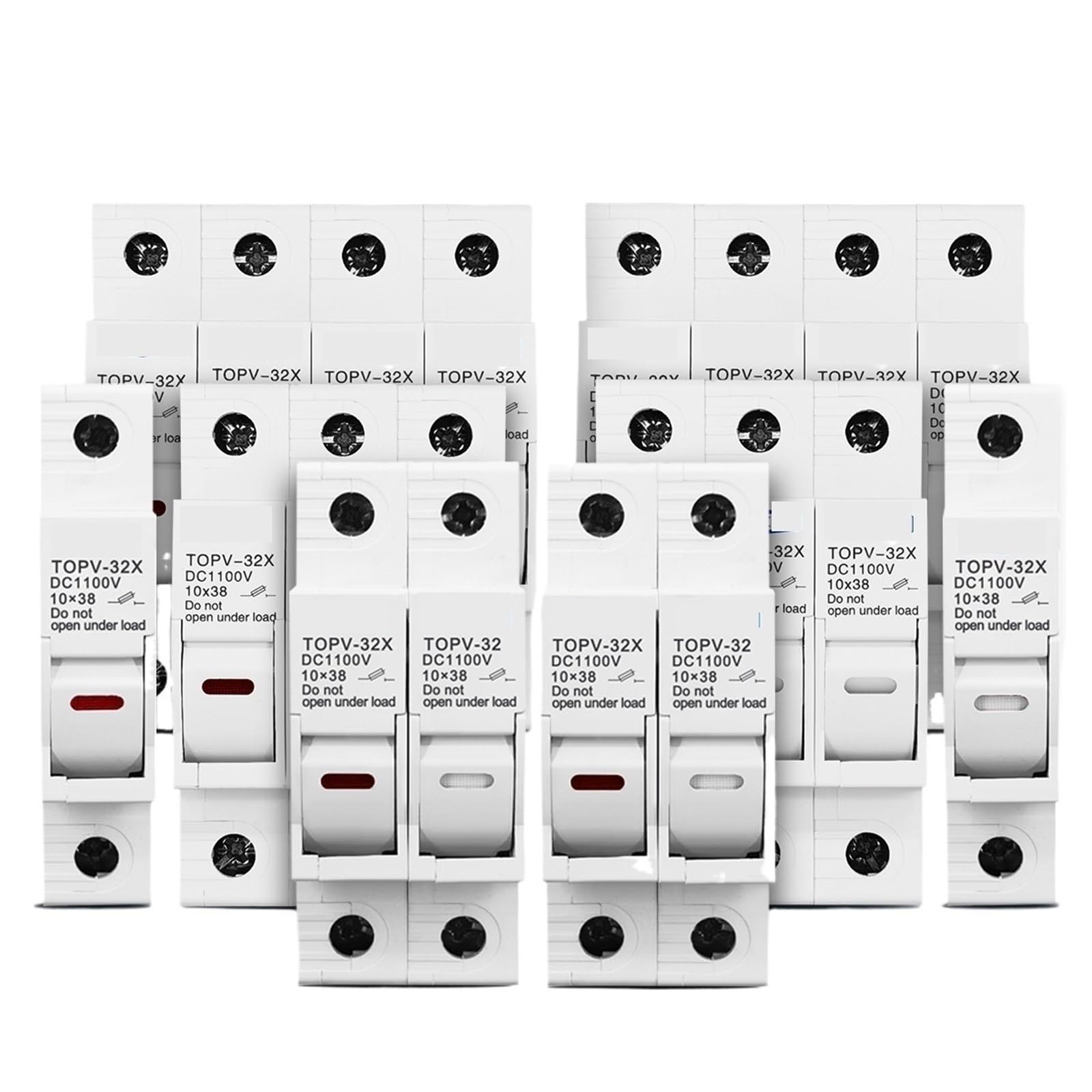 TOPV-32X 1P 2P 3P 4P 1100 V DC Portafusibile 10 * 38mm Ad Alta Tensione PV TOPV-32X Base Sistema Fotovoltaico Protezione di Protezione gPV