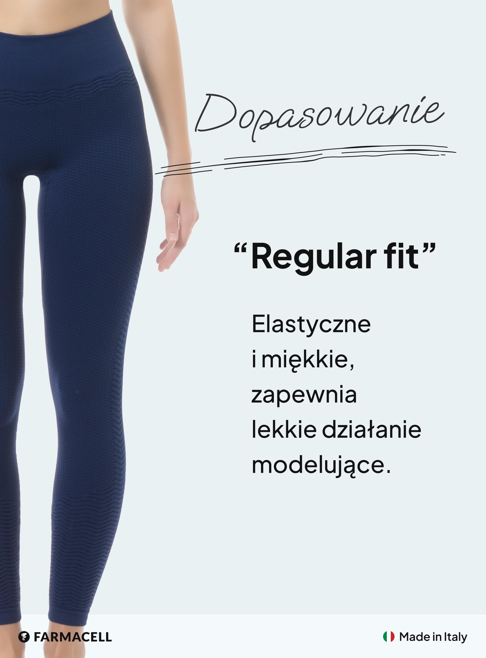 Farmacell Legginsy Damskie Antycellulitowe 3D, Efektem FIR, Made in Italy, 1109