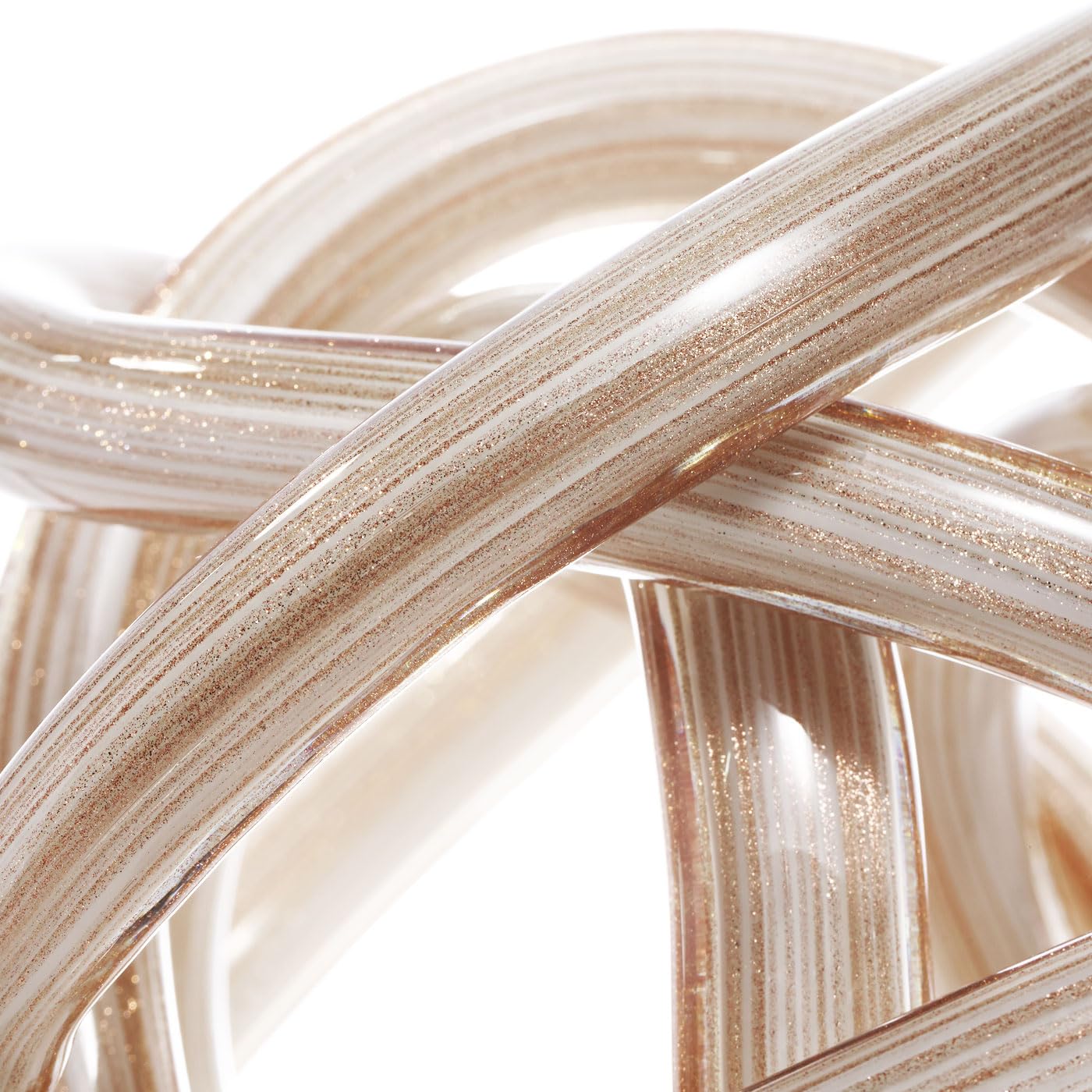 Luxury Lane Sfera In Vetro Soffiato Con Nodo Infinito – Bianca, 15,2 Cm, Arte Sommerso Per Decorazione Casa