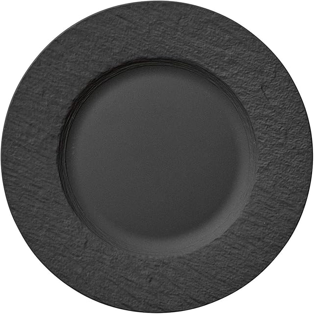 Villeroy & Boch 1042392620 Manufacture Rock Dinner Plate, Premium Porcelain, Black, 27 cm
