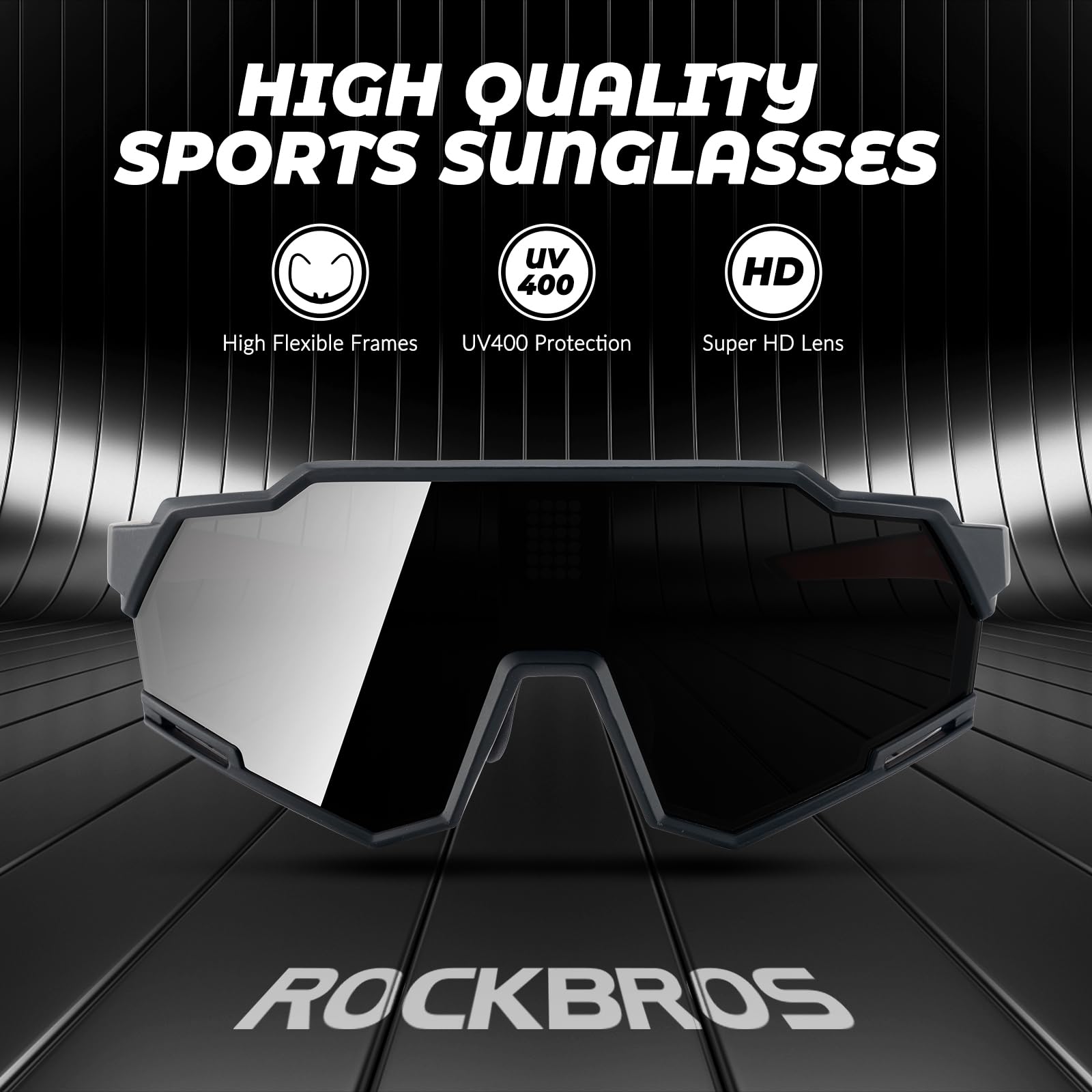 ROCKBROS Fahrradbrillen Selbsttönend + Polarisiert, Intelligente Fahrrad Sonnenbrille Sportbrille Damen Herren UV400 Schutz TR90