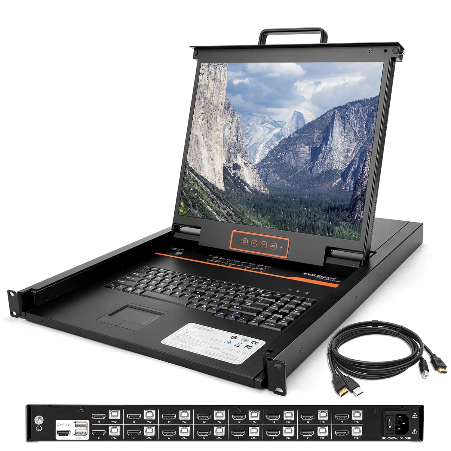 Amazon.com: 16 Port Rack Mount KVM Console w/19 LCD Monitor, 1U HDMI ...
