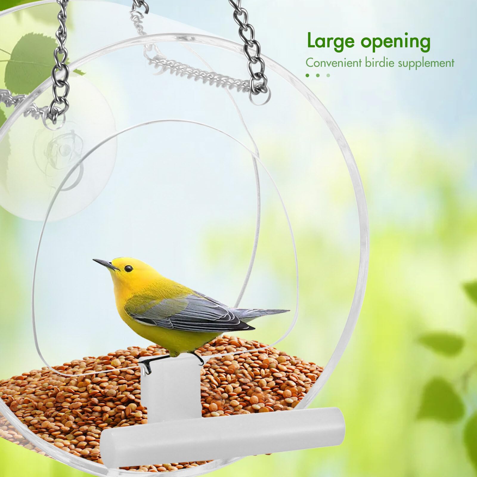 Mangiatoia Per Uccelli Da Appendere Con Decorazione Floreale - Foto 2