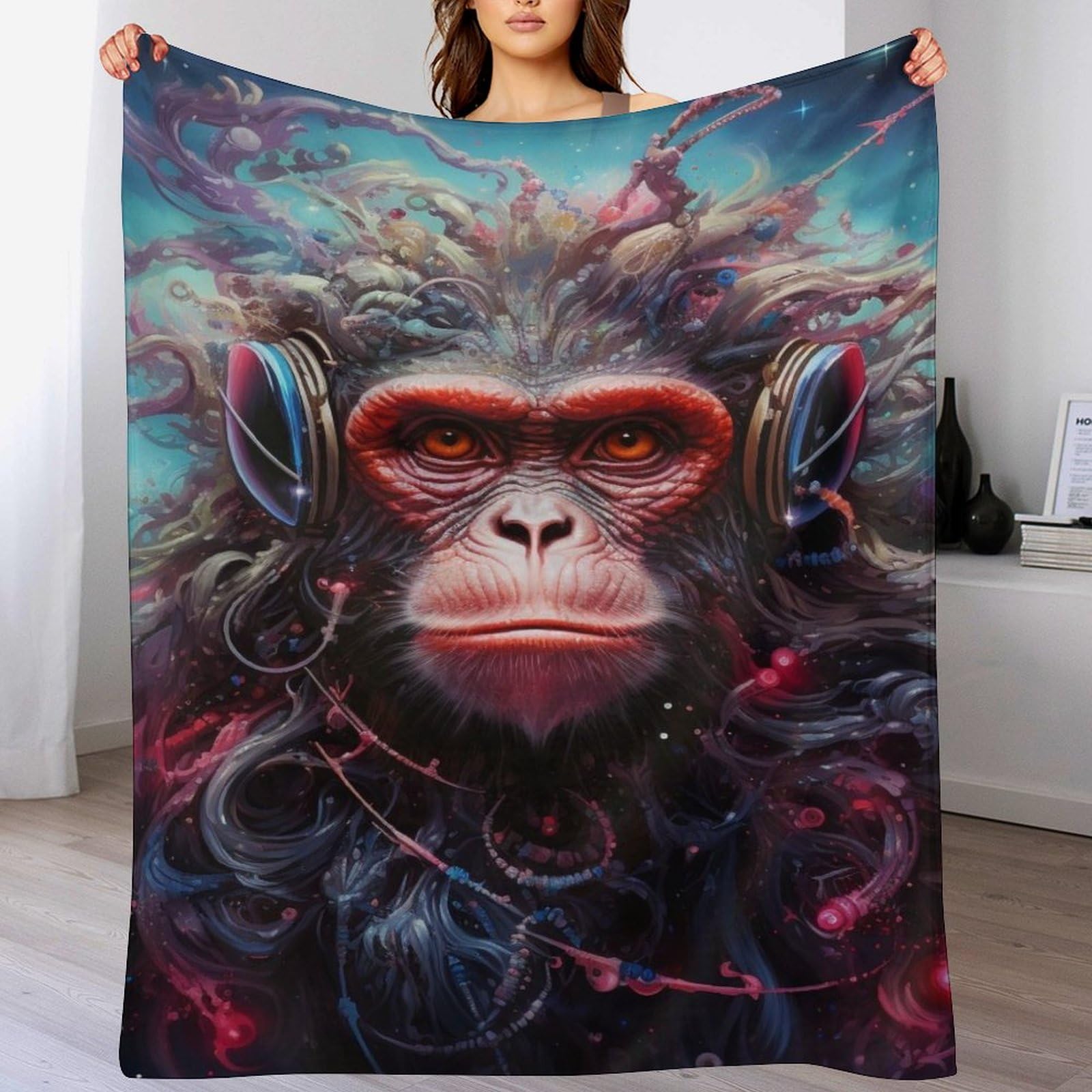 Manta de franela Gorilla tacto suave cuatro estaciones de 140x180 cm